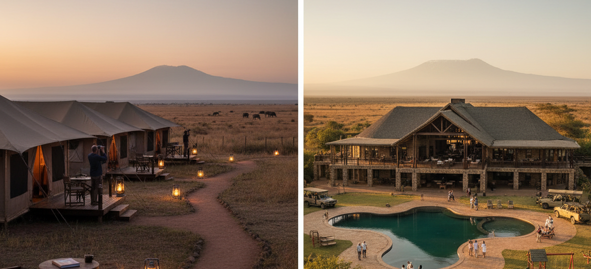 Boutique Camp vs Large Safari Lodge in Amboseli