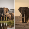 Elephant Family Herds vs Big Tuskers in Amboseli