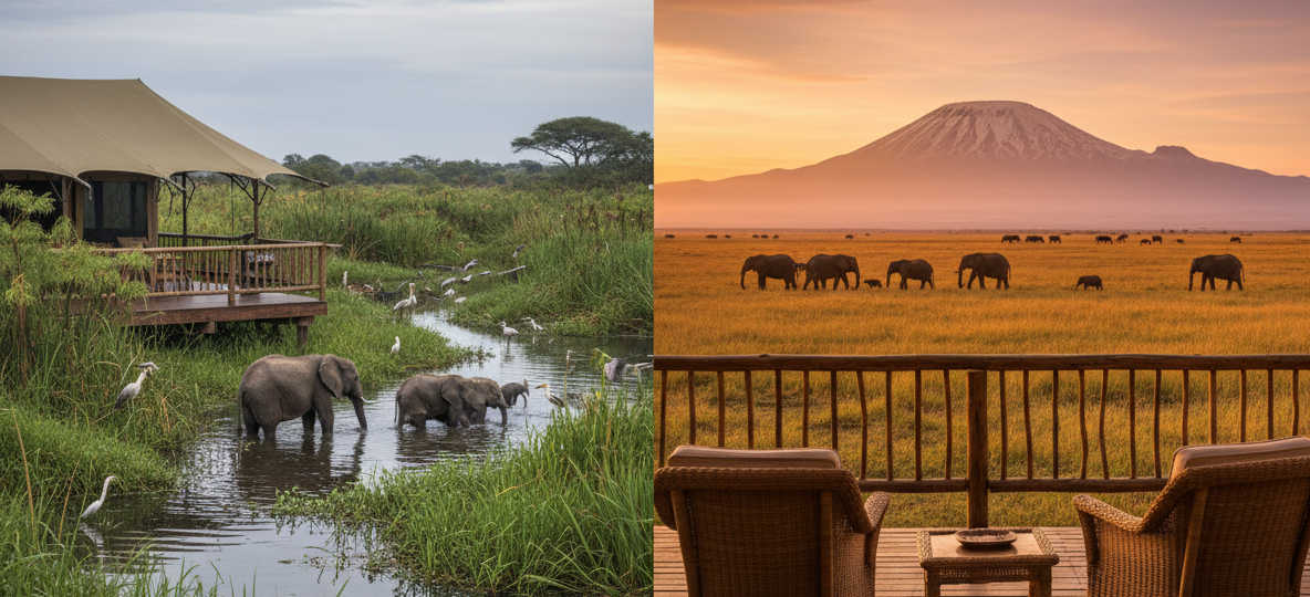 Swamp-View Camp vs Kilimanjaro-View Camp in Amboseli