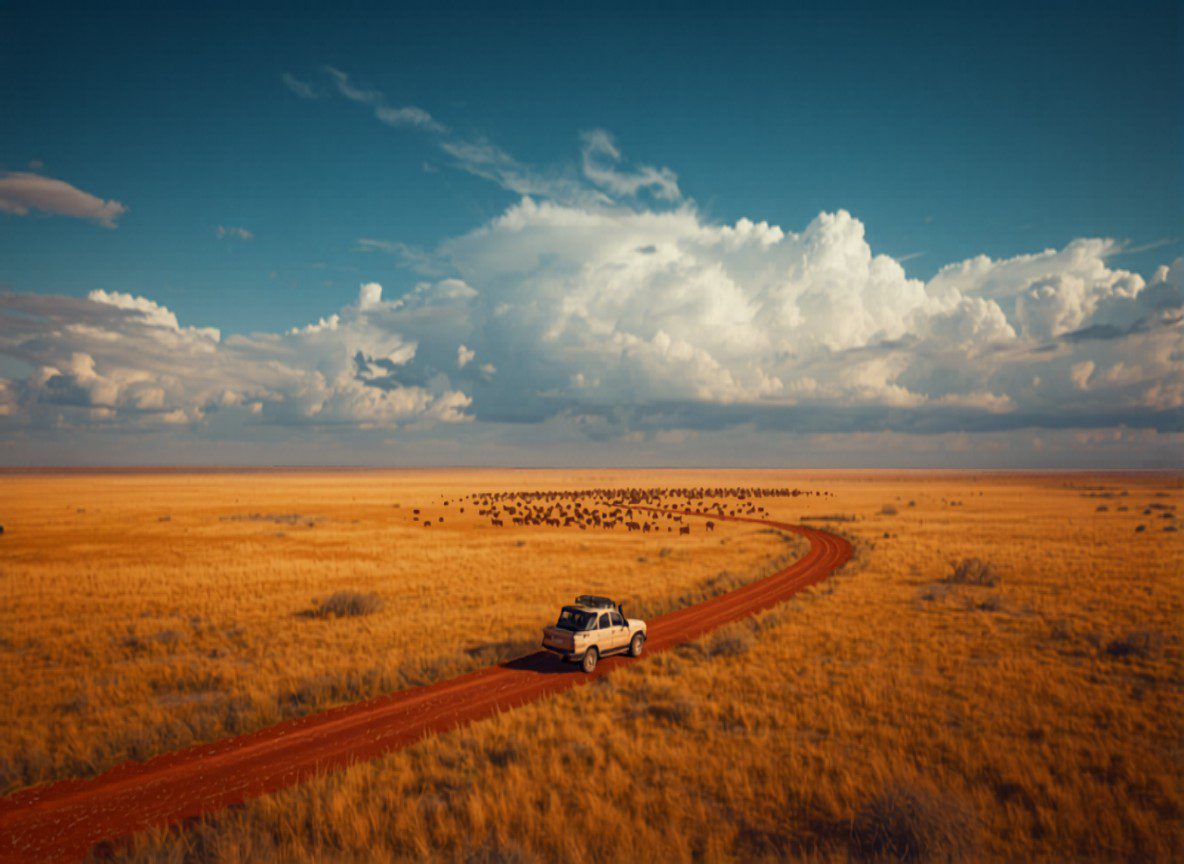 wildebeest visible — alt:
