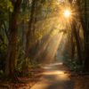 dappled light, peaceful and inviting