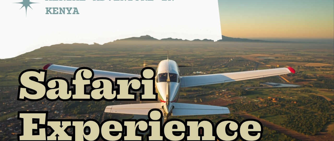 Light safari aircraft landing on Kimana airstrip with Kilimanjaro in the background