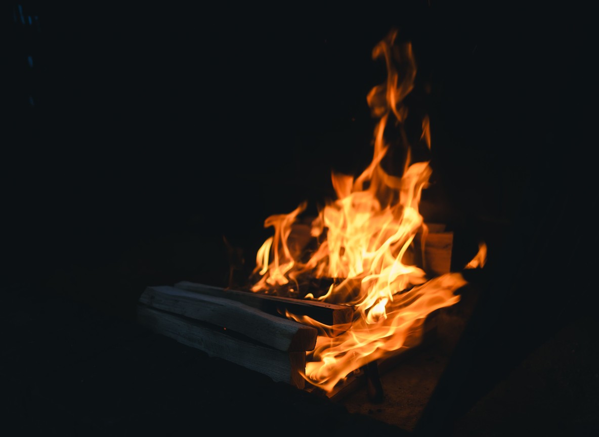 Campfire under the stars at a budget safari camp in the Aberdare highlands