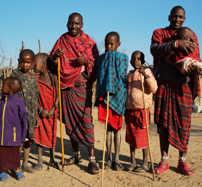 Maasai community members in traditional dress in Tsavo, representing the local communities behind Kenya's community wildlife scouts