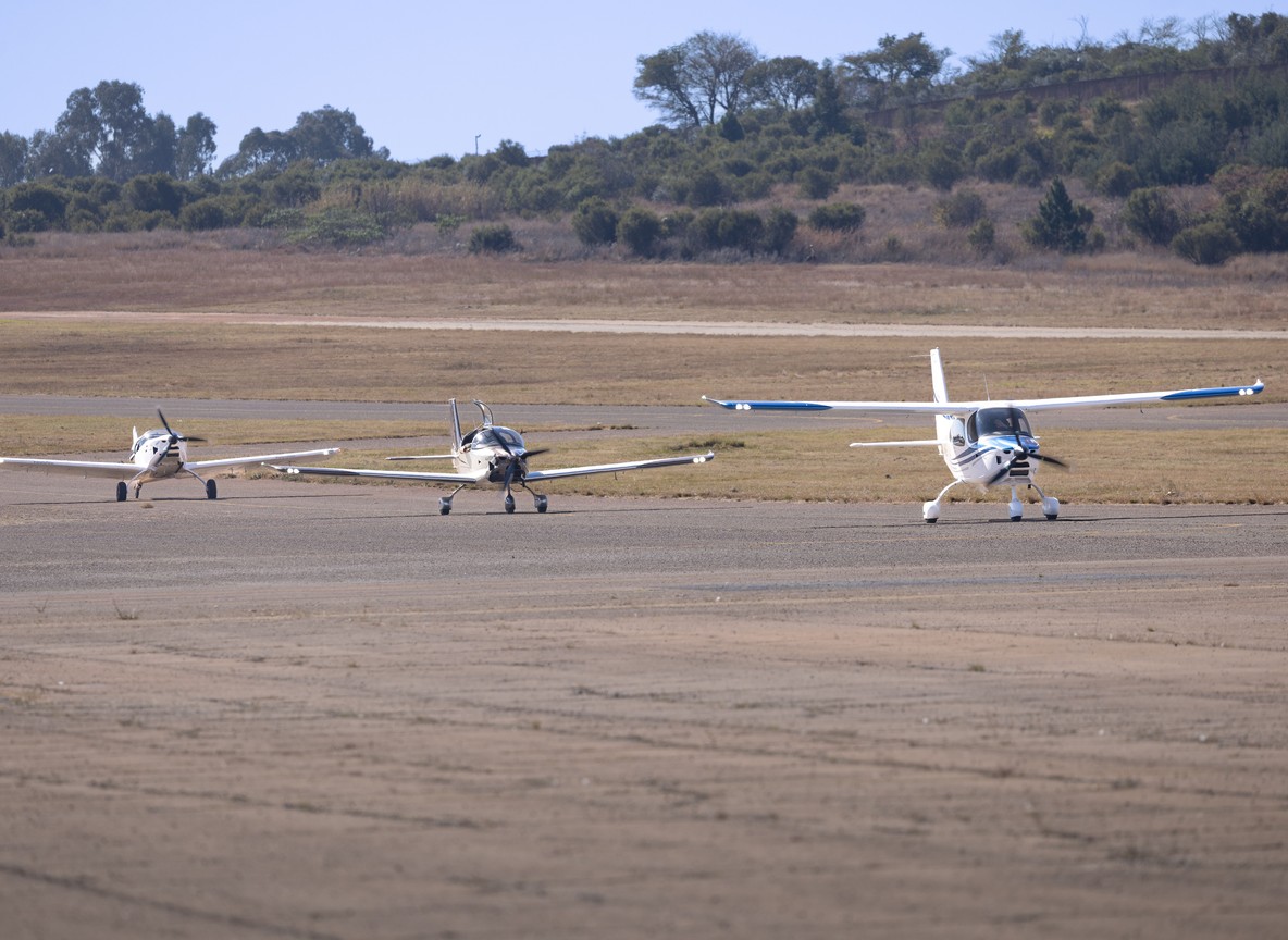 Small Cessna aircraft at Wilson Airport preparing for a domestic safari flight