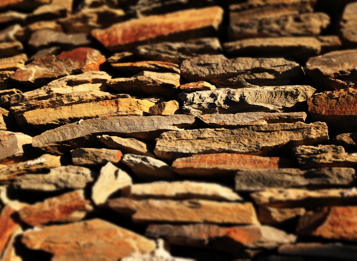 weathered grey rocks fitted without mortar