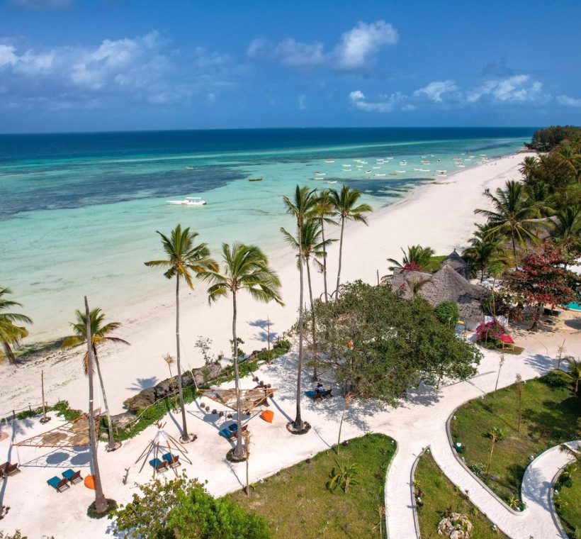 Tsavo safari from Diani Beach - white sand coastline before the road transfer inland